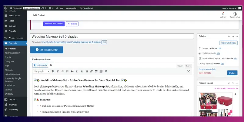 Add Products in woocommerce and Manage Inventory (Product Listing)