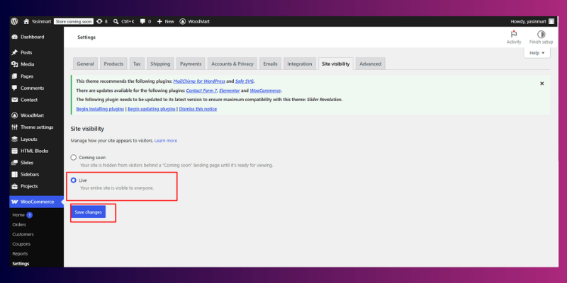 Check Configuration, Test, and Publish Your woocommerce Store