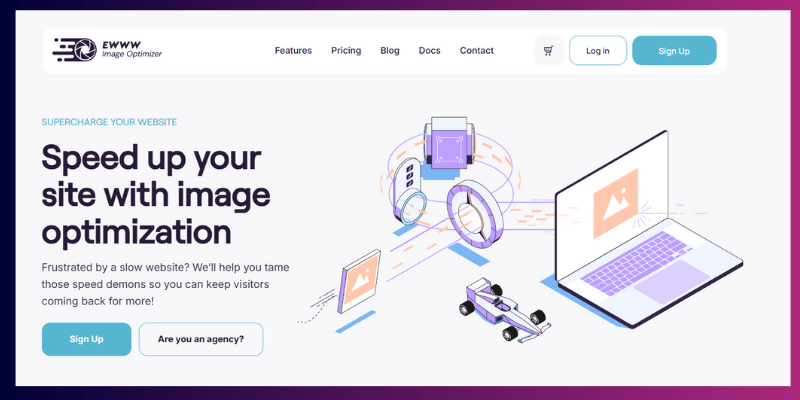 EWWW Image Optimizer homepage screenshot