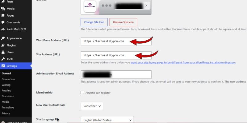 How Do I Find My WordPress Site Address URL and Site Address URL- practical check