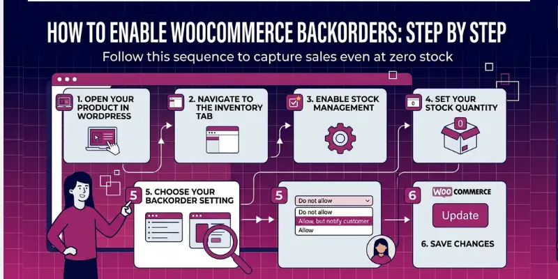 How to Enable Backorders in WooCommerce (Step by Step)-infographic