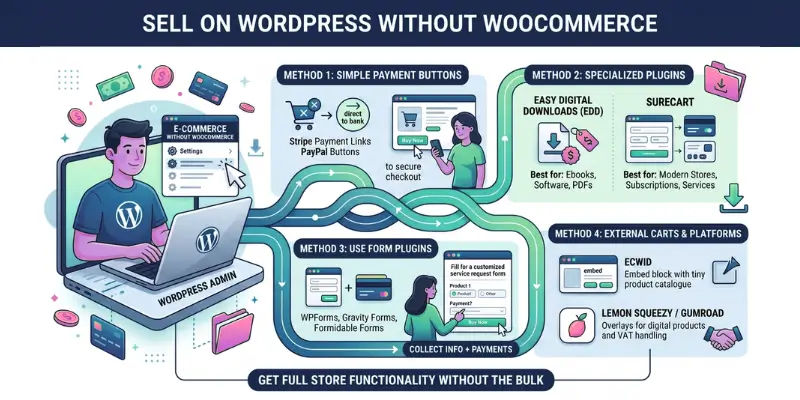 How to Sell on WordPress Without WooCommerce-Infographic