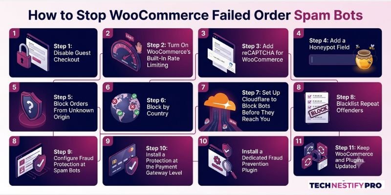 How to Stop WooCommerce Failed Order Spam Bots step by step