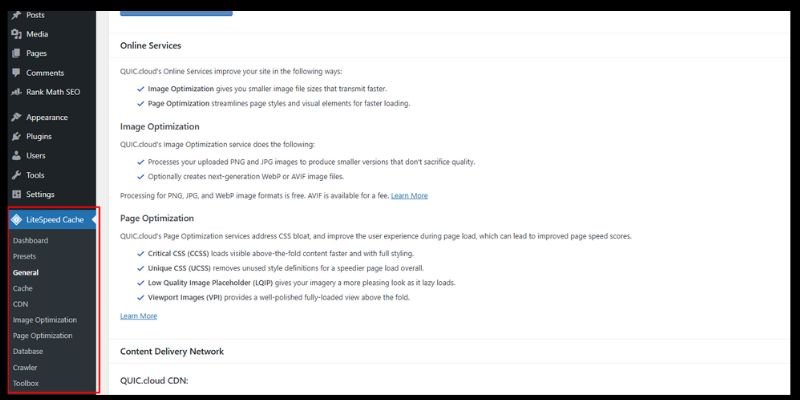how to increase website performance using Litespeed Cache plugin?