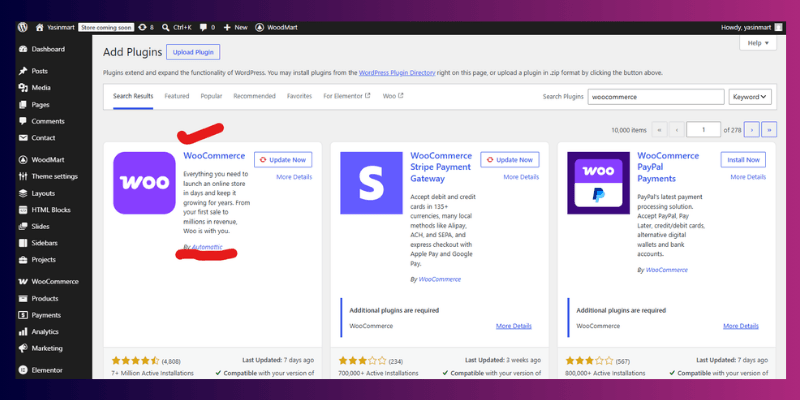 Install the WooCommerce Plugin (WordPress Plugin Configuration)