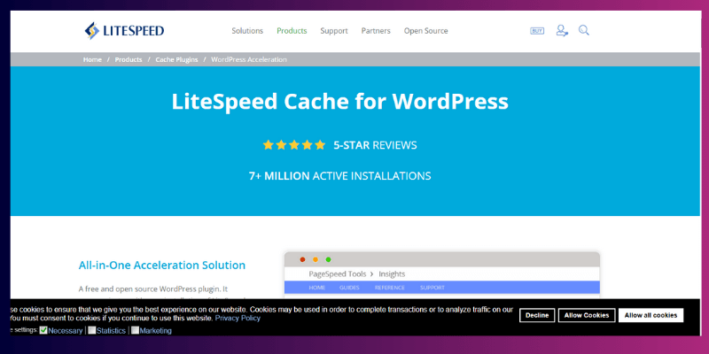 Litespeed cache plugin homepage screenshot