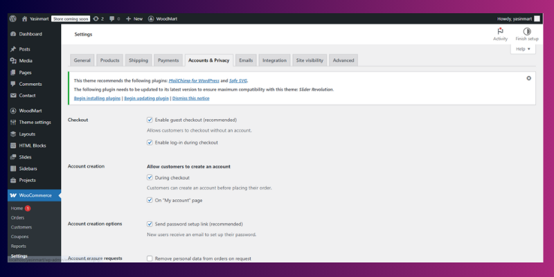 Manage Order Processing and Customer Accounts