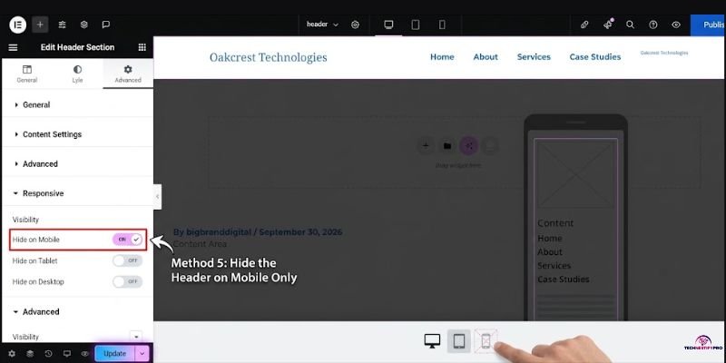 Method 5: Hide the Header on Mobile Only