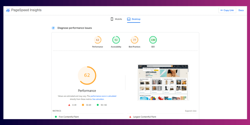 Page Performance and Mobile Optimization for woocommerce using google page speed checker