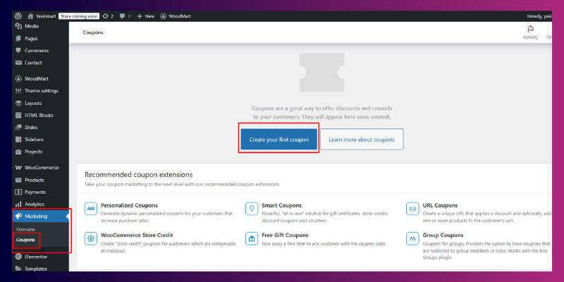 Set Up Coupons and Discounts in woocommerce
