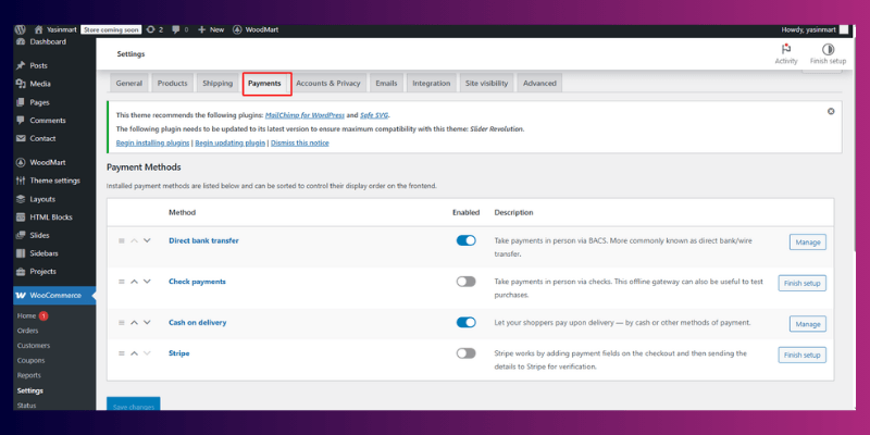 Set Up Payment Gateway Integration