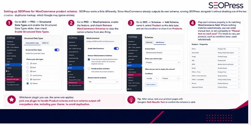 Setting up SEOPress for WooCommerce product schema: