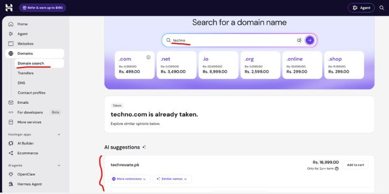 Step 1: Register a domain name