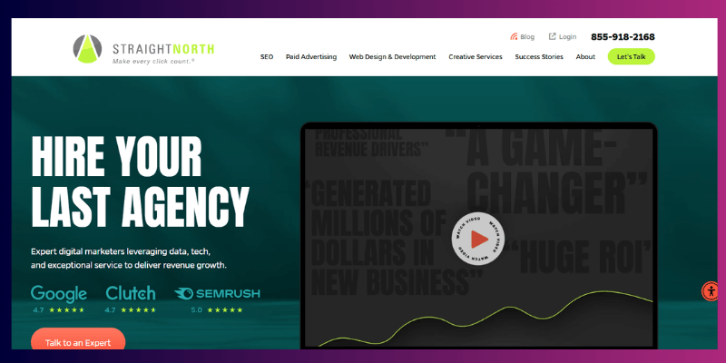 Straight North is a U.S.-based digital marketing and SEO agency