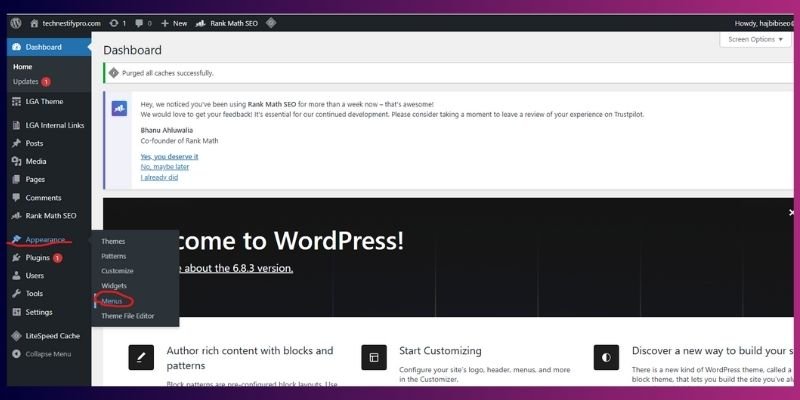 Where Can You Find the Menu Settings in WordPress?