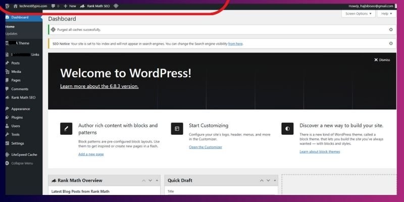 The Admin Toolbar (Top Bar)