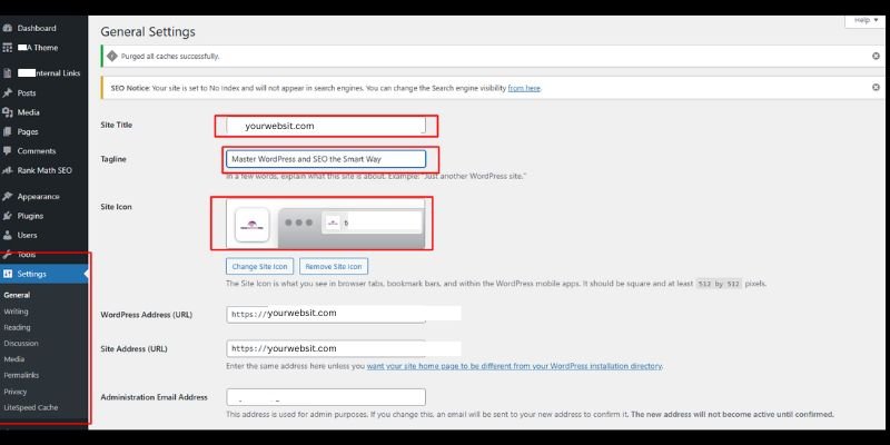 WordPress General SettingS
