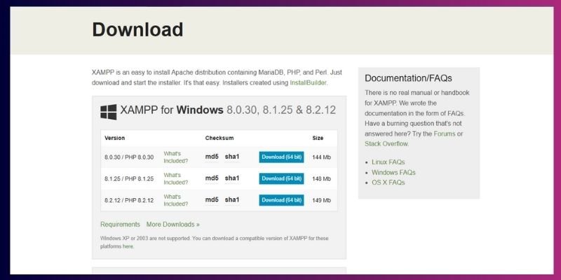 how to download and install xammp? 