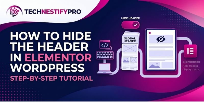 how to hide header in elementor wordpress