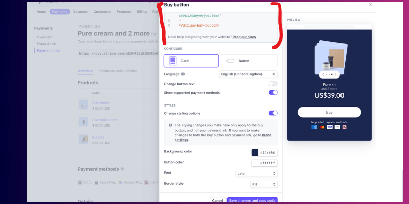 stripe buy now button link 